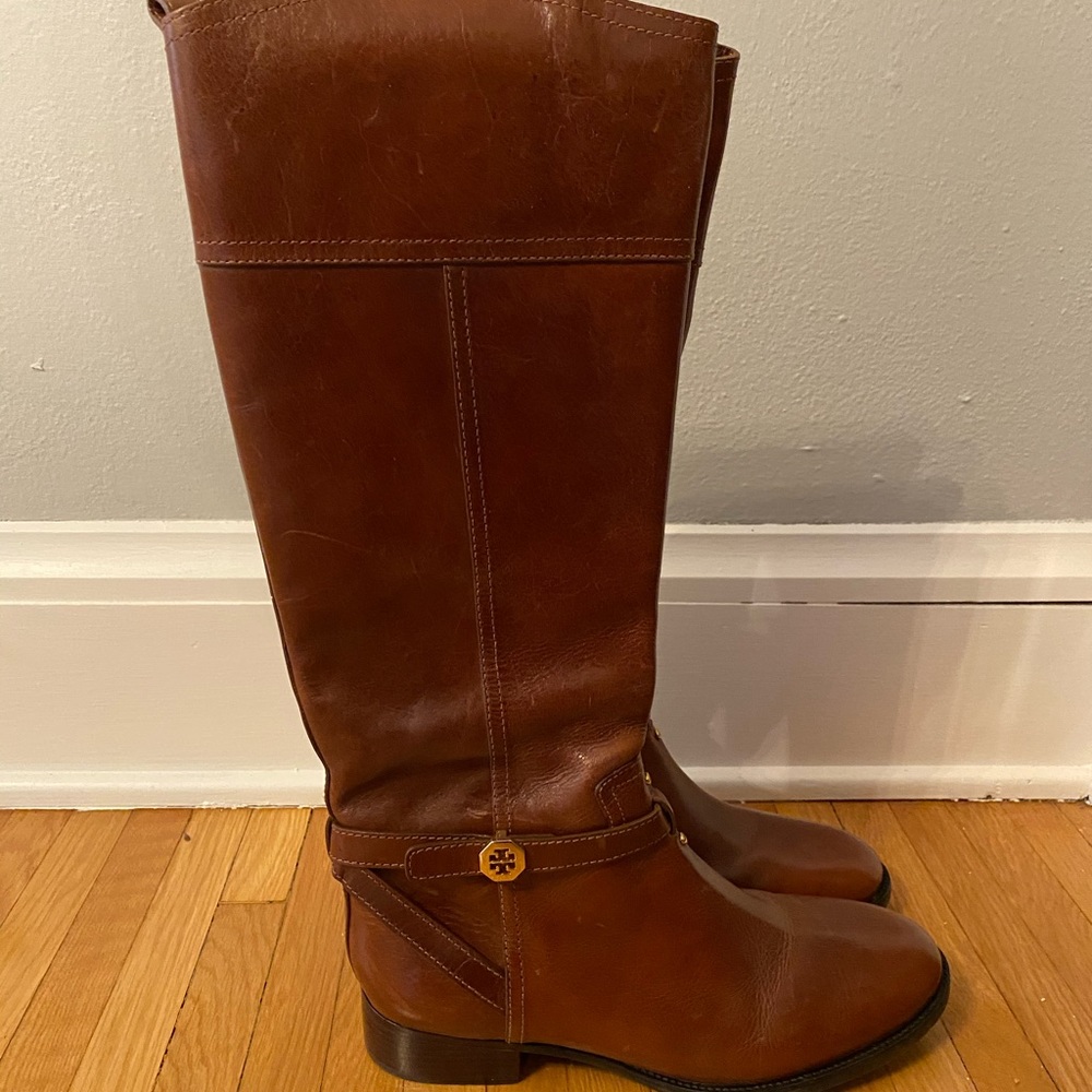 Tory Burch Brita Riding Boots, brown, 10.5, NEW
